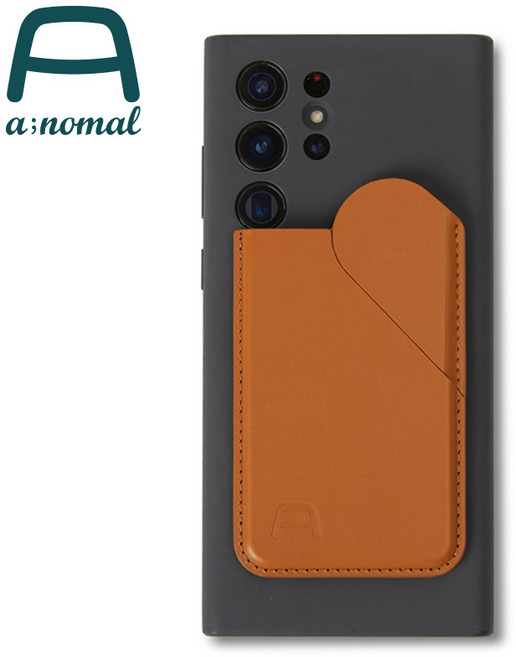 에이노말 맥포켓 맥세이프 천연가죽 카드지갑 애플 삼성 호환, 엄버브라운, 1개