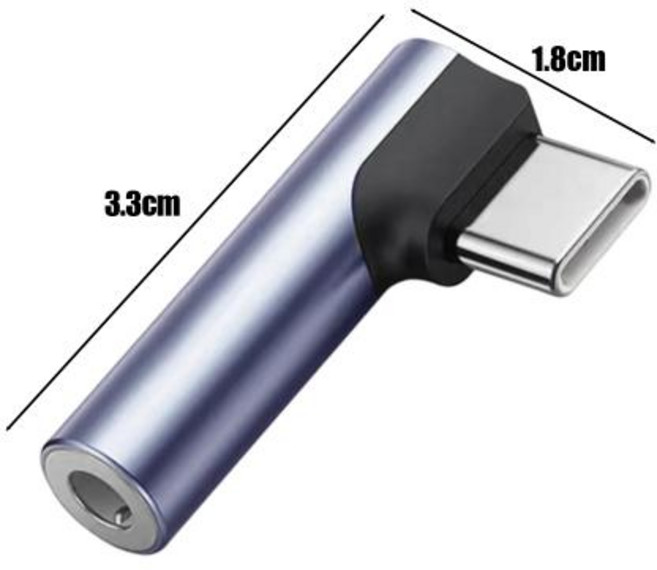 직각 USB C 3.5mm 잭 헤드폰 어댑터 유형 USB C 3.5mm 헤드폰 Aux 어댑터iPhone 16 15 Samsung Macbook, 1)1PCS
