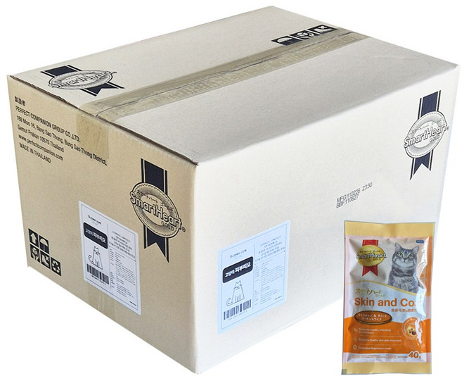 스마트하트골드 고양이 나인케어 신선팩 기능성 사료, 피부/피모, 40g, 120개