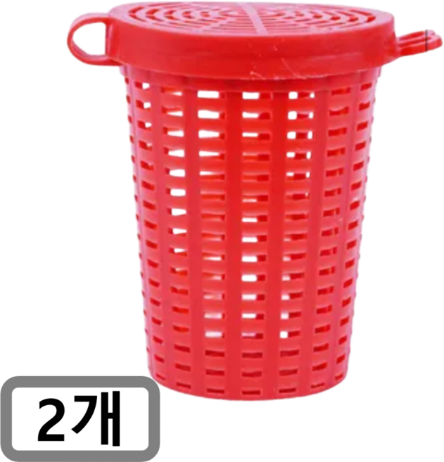 리얼세이지 통발 미끼통, 2개, 레드