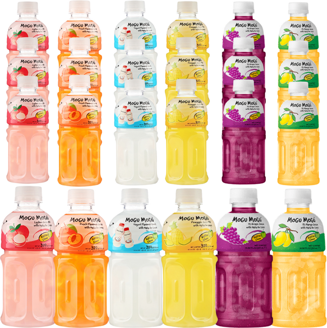 [쿨앤드몰] 모구모구 6종 리치+복숭아+요거트+파인애플+포도+망고, 24개, 320ml