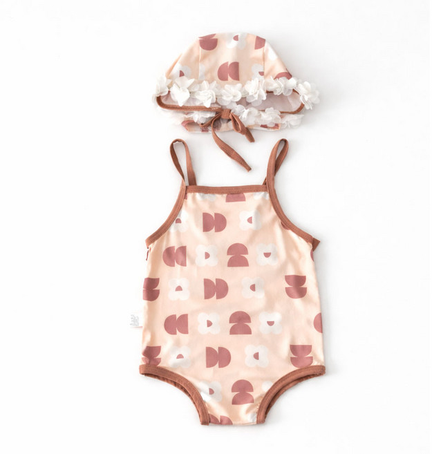 블링 수영복 돌아기 수영모자 세트 유아