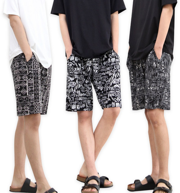 슬레진저 (3장) 남성 까실이 5부 아이스 쿨팬츠 여름 잠옷 남자 파자마 쿨 바지 작업복 일바지 몸빼 하의 1+1+1