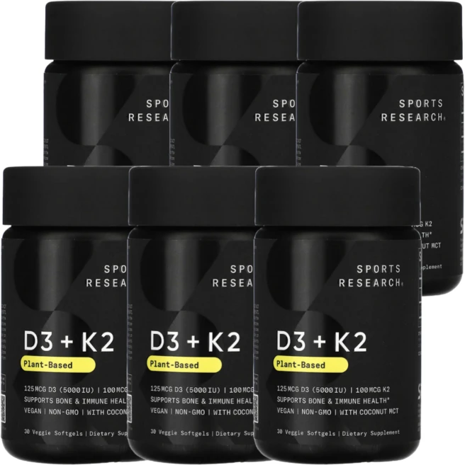 스포츠 리서치 비타민 D3 + K2 30정 6개 - 쿠팡