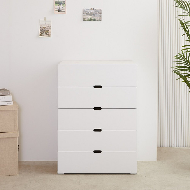 제이디퍼니처 빅로미 5단 서랍장, 백화이트