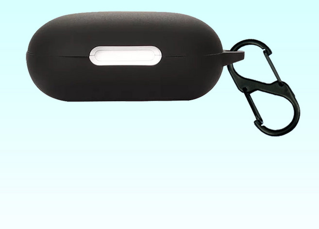 GRAYCO 앤커 사운드코어 스페이스 A40 전용 일체형 실리콘 컬러 케이스 + 카라비너, BLACK, 1개