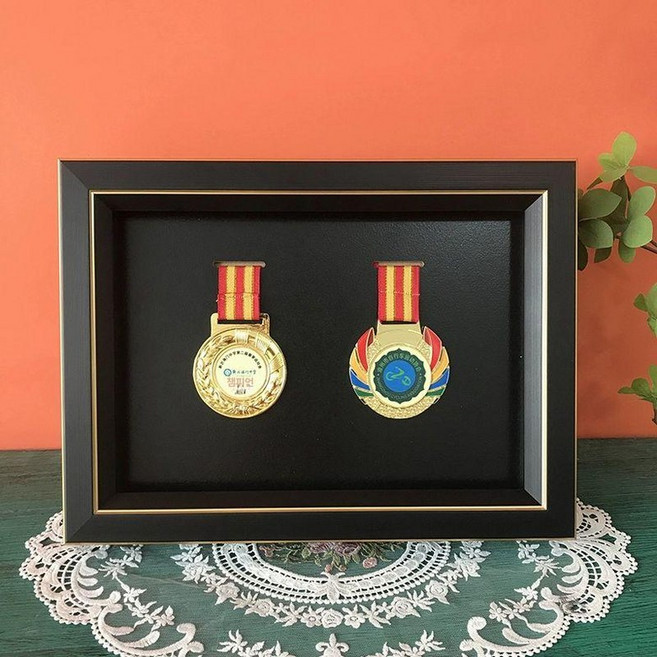 마라톤 메달 액자 전시 프레임 훈장 기록증 보관함 스탠드, 1개