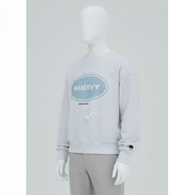 누이비 Nueevy 클래식 스웨트셔츠 맨투맨 티셔츠 라이트 그레이
