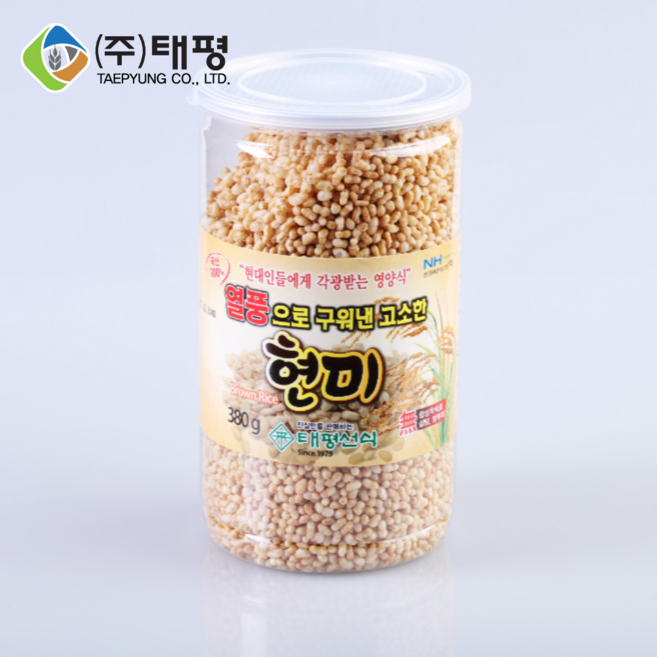 국내산 태평선식 건강밥 잡곡 웰빙쌀 열풍으로 구워낸 현미쌀 고소한 현미 300g, 1개