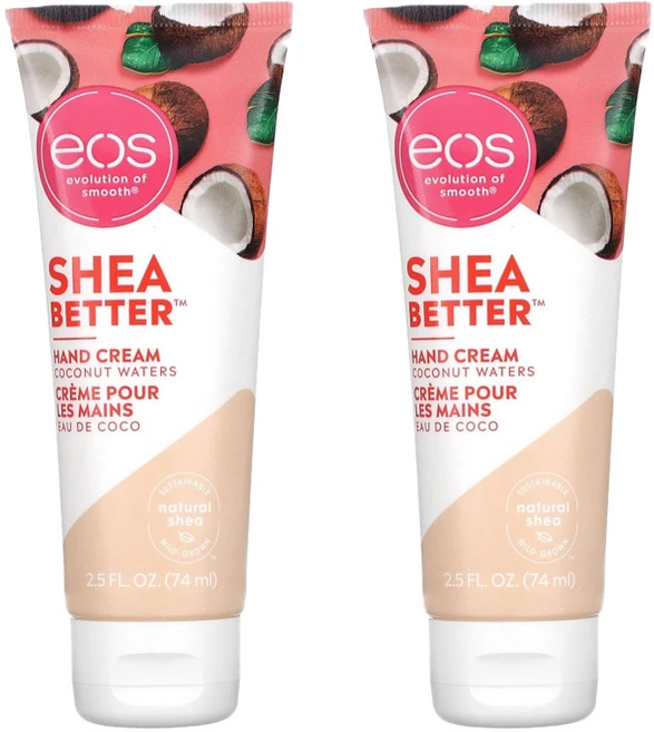 에볼루션오브스무스 이오스 시어버터 핸드크림 코코넛 워터, 2개, 74ml - 쿠팡