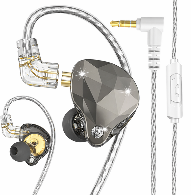 루미 분리형 인이어 게이밍 유선 이어폰, 블랙, 3.5mm