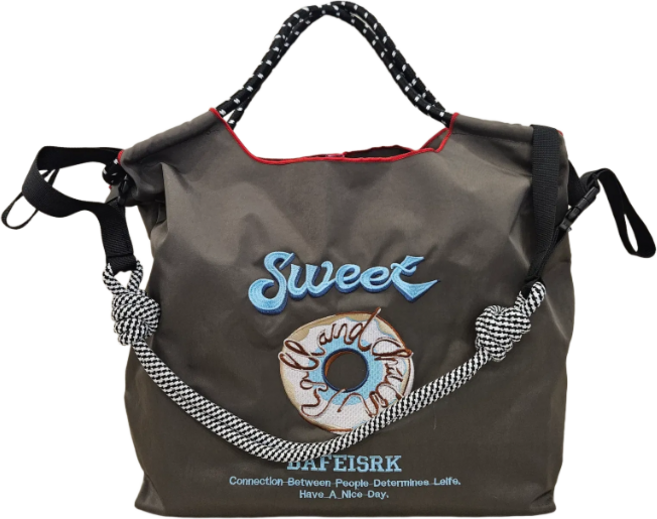 에코백 자수 스트랩 쇼핑백 캐주얼백 여행 장바구니