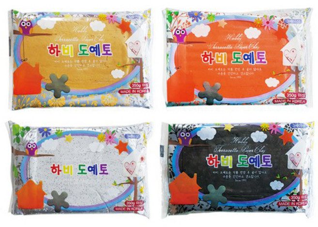 하비 도예토 찰흙 4종 세트, 1세트, 대리석 단색