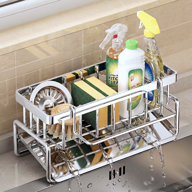 데이브릭스 304 올스텐 물고임 없는 수세미 거치대, 1개, 스테인리스