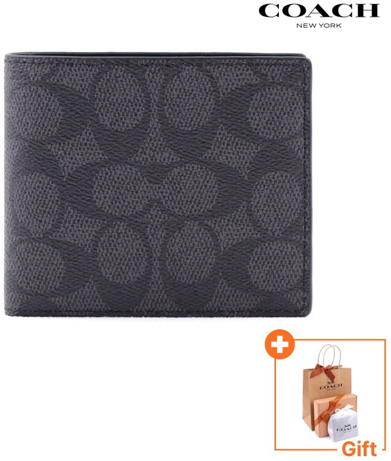 [국내백화점A/S] 코치 반지갑 남자 명품 가죽 지갑 슬림 ID 빌폴드 CY394QBMI5