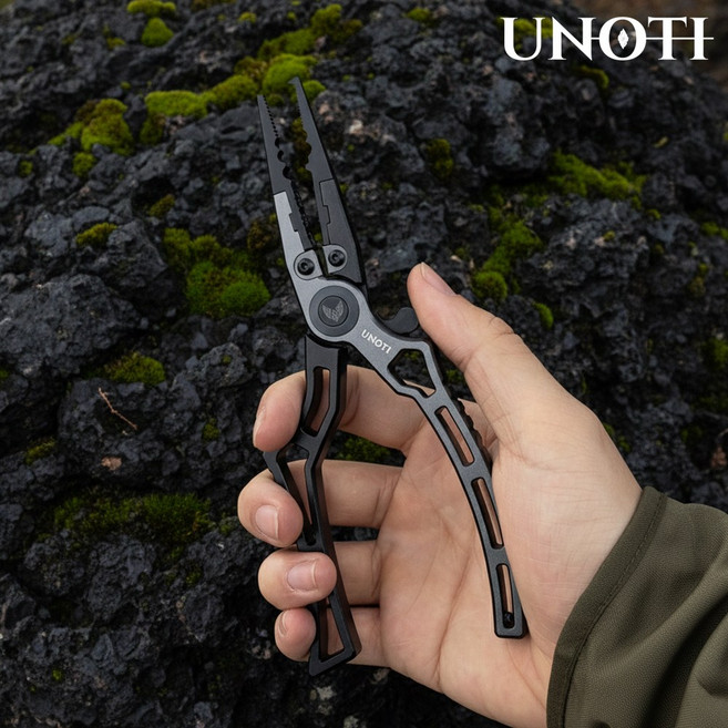 어노티 낚시 플라이어 텅스텐 라인커터 스필릿 다용도 멀티 플라이어, 1개, 블랙 앤 그레이