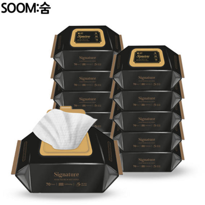 숨 시그니처 물티슈 캡형 70매 60g 20개입, 1세트