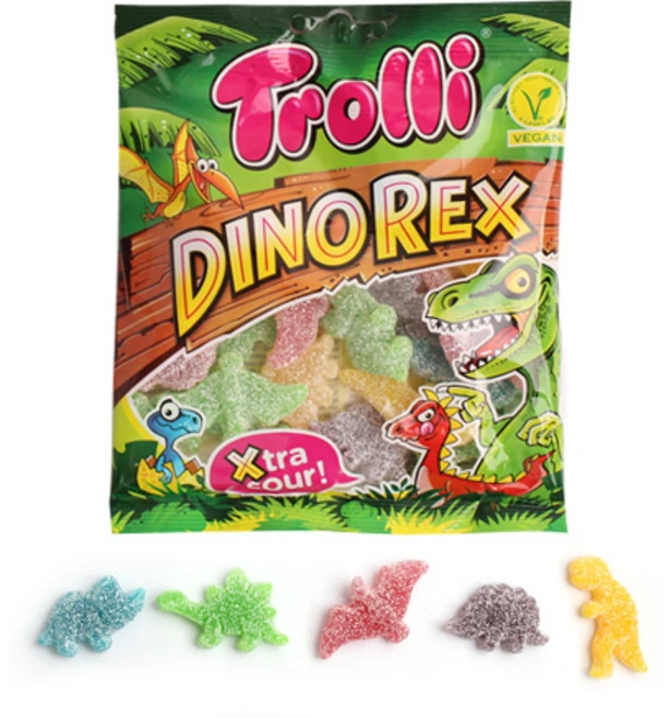 트롤리 공룡젤리 x5봉/어린이 다이노 젤리, 5개, 100g - 쿠팡