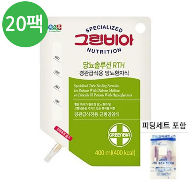 정식품(그린비아) 그린비아 당뇨솔루션 알티에이치(RTH) 400ml, 20개