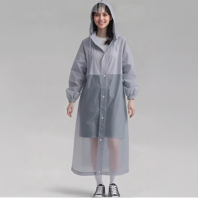 디모어 초강력 방수 남녀공용 캡 비옷 다회용 EVA 레인코트 우비