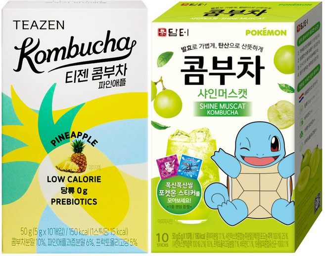 콤부차 20T (티젠 파인애플10T / 담터 샤인머스캣 10T), 1개, 50g, 10개입