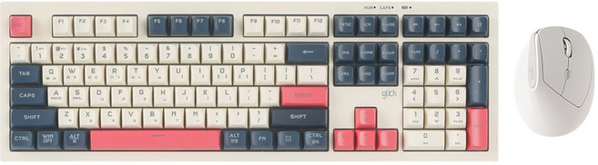 지클릭커 오피스프로 사일런스 무소음 무선 블루투스 108키 키보드 버티컬 마우스 세트, 일반형, 하바나카푸치노, WMK600 108키
