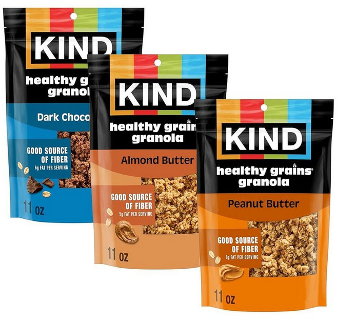 KIND Healthy GRAINS 그래놀라 한 식 씨앗이 함유된 라즈베리 스낵 믹스 325ml11온스 6팩 222642, 버라이어티 팩