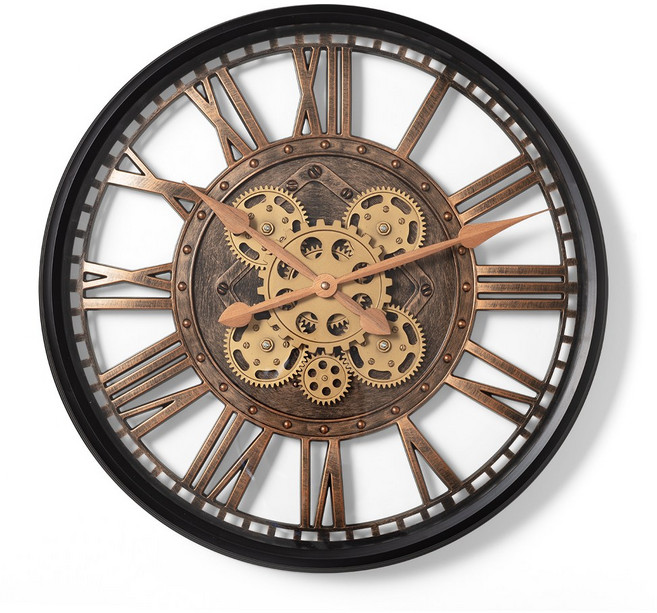 몬스터픽스 무빙 기어 벽시계, 로터50 레트로골드