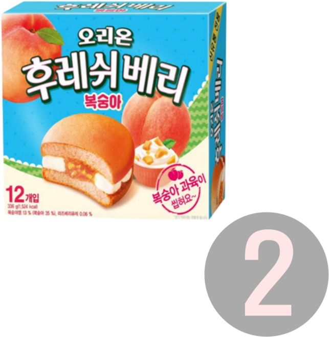 오리온 후레쉬베리 복숭아, 336g, 2개