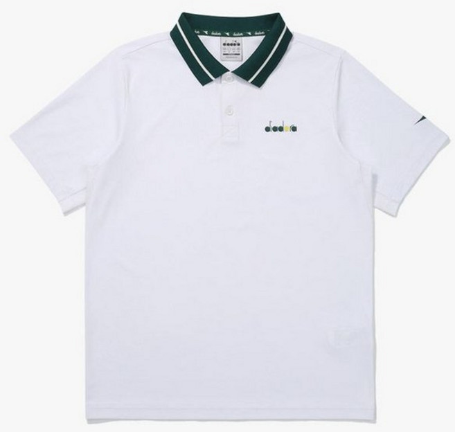 디아도라 클래식 테니스 카라 반팔 티셔츠 WHITE 245533
