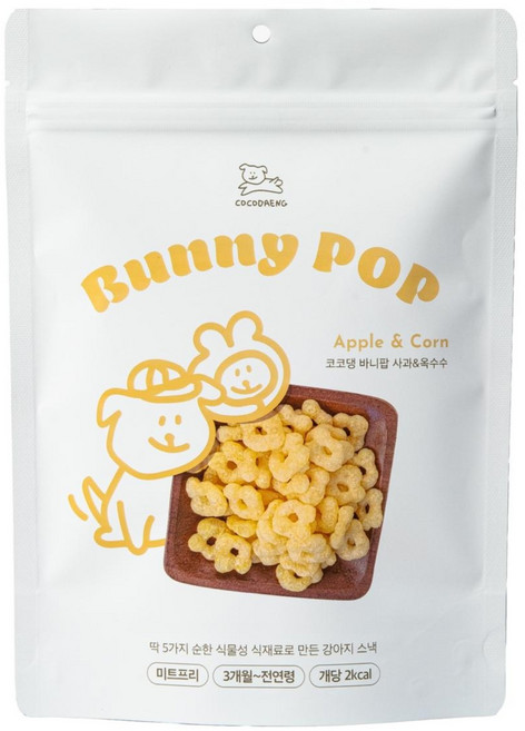 날씬한 강아지 간식 바니팝 딸기맛, 혼합맛(사과/옥수수), 50g, 1개