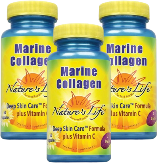 [네이쳐스 라이프] 마린 콜라겐 60 캡슐 3개, 60정