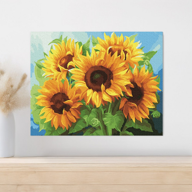 플레이어바웃 DIY 활짝핀 해바라기 특대형 명화그리기 세트 유화 60 x 75cm, 활짝핀 해바라기 (KX22743), 1개