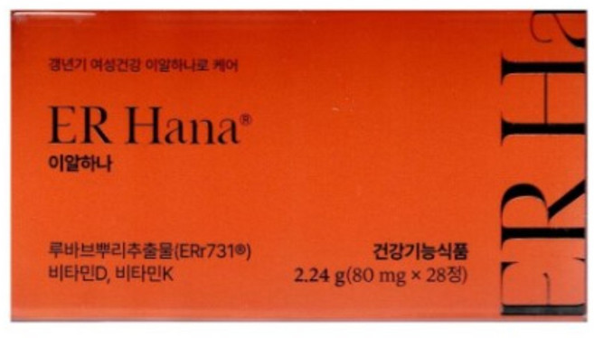 이알하나 루바브뿌리추출물 ERr731, 1개, 28회분