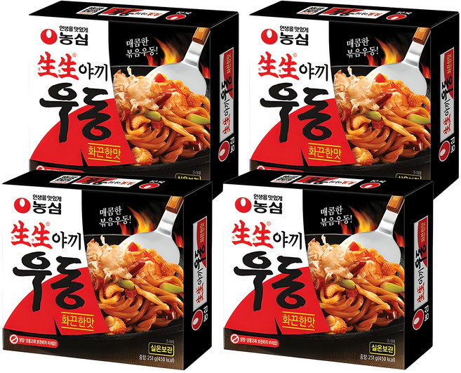 생생우동 야끼우동 화끈한맛 251g, 4개