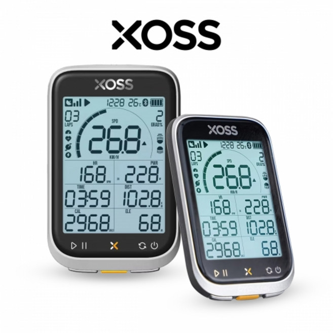 XOSS G+ 3세대 자전거 GPS 속도계 신형, 1개, 실버/블랙