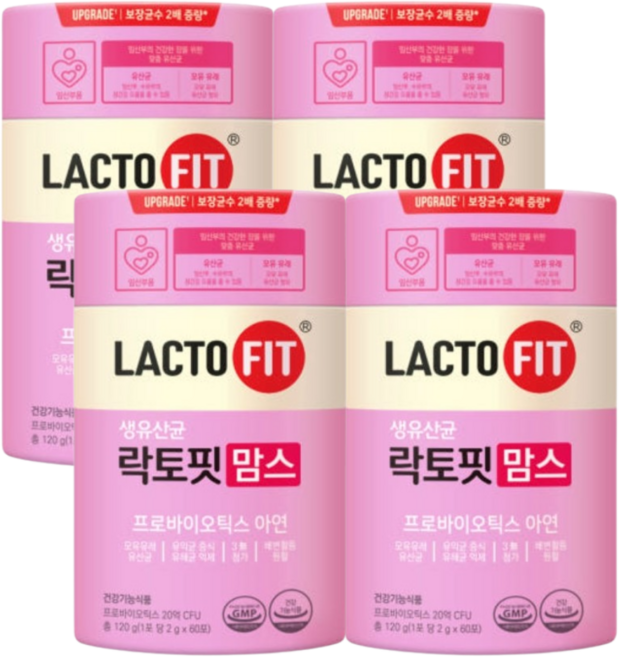 종근당건강 락토핏 생유산균 맘스 60포, 4개, 120g