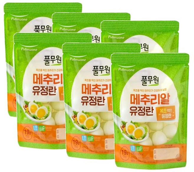 풀무원 깐 메추리알 유정란, 6개, 190g