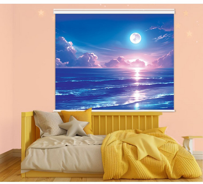 [아르테홈] 실사 암막롤스크린 (바다1 오션)