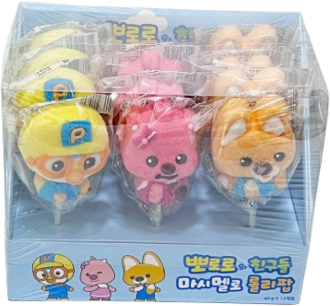 뽀로로와 친구들 마시멜로 롤리팝 뽀로로 루피 에디 마시멜로우, 480g, 1개