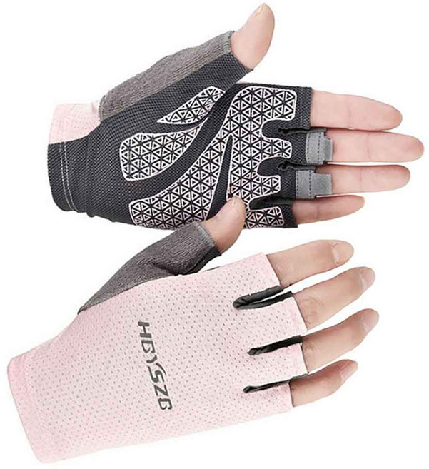 T렉스 여성용 에어 메쉬 등산 반장갑 양손착용 세트, 핑크, 1세트