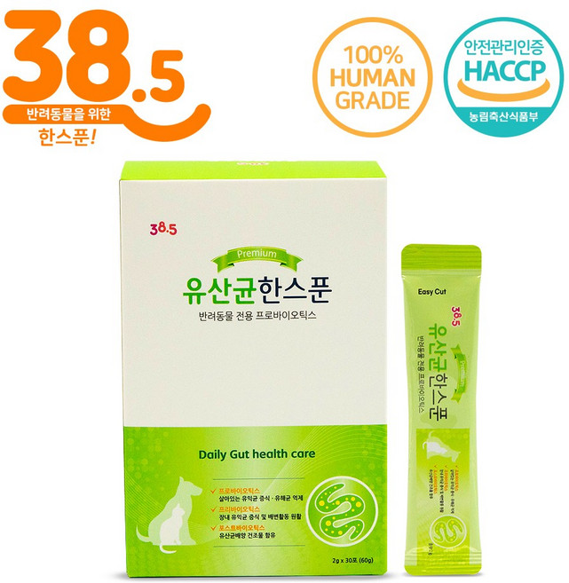 385도씨 반려동물 한스푼 스틱 영양제, 30회분, 장건강/유산균, 1개