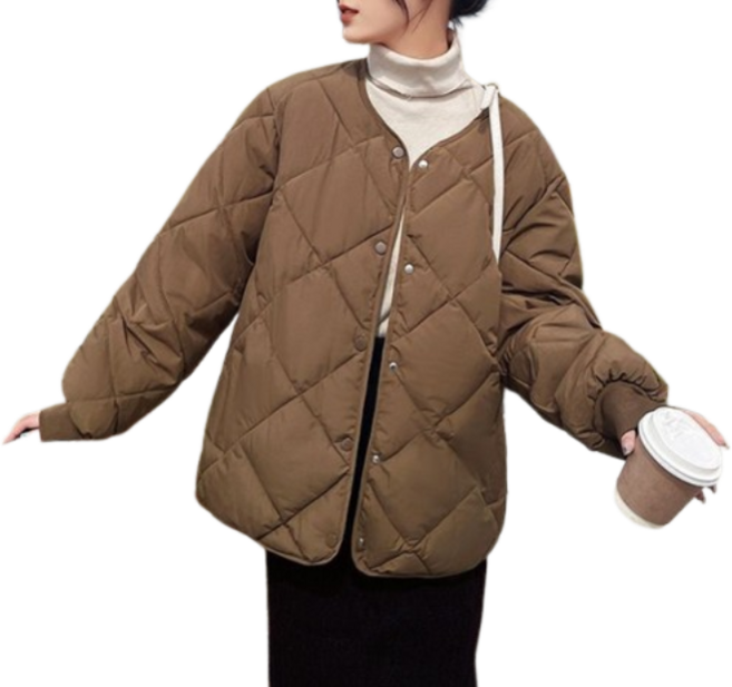 여성 오버핏 누빔 패딩점퍼 두꺼운 볼륨감 빅사이즈 점퍼