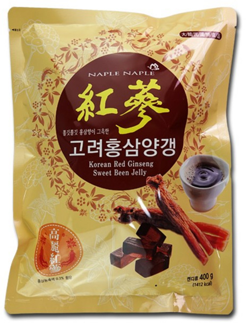 다산식품 쫄깃쫄깃 홍삼향이 그윽한 고려 홍삼 양갱, 400g, 1개