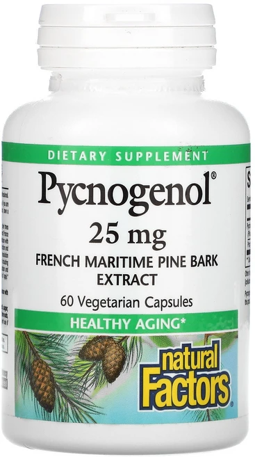 네추럴팩터스 피크노제놀 프랑스해안송껍질추출물 Pycnogenol 25mg 60캡슐, 60정, 1개 - 쿠팡