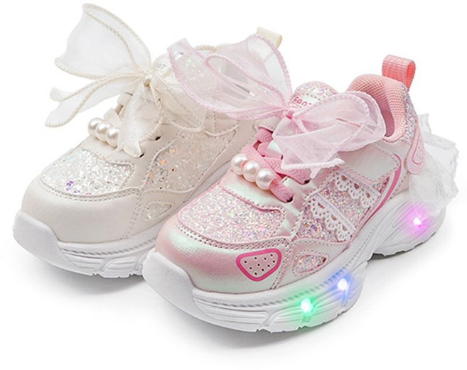 풋풋아동화 풋풋 라비앙 프릴레이스 LED 운동화 라이팅운동화 라이트운동화 유아운동화 베이비운동화 키즈운동화