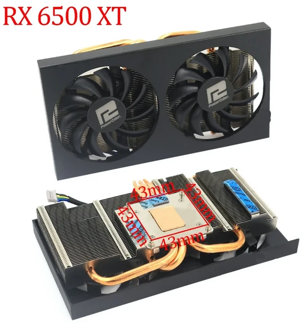 PowerColor RADEON RX 5500XT 5700 5700XT 6500XT 6600 6600XT 6650XT 6700 6700XT 6750GRE 6750XT 비디오, 01 RX 6500 XT, 01 검정색, 01 RGB 없음