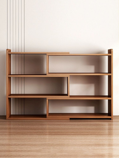 확장형 책꽂이 슬라이드 책장 길이조절 공간활용 진열장, 1단, 강화판 호두색 2층 40cm-80cm