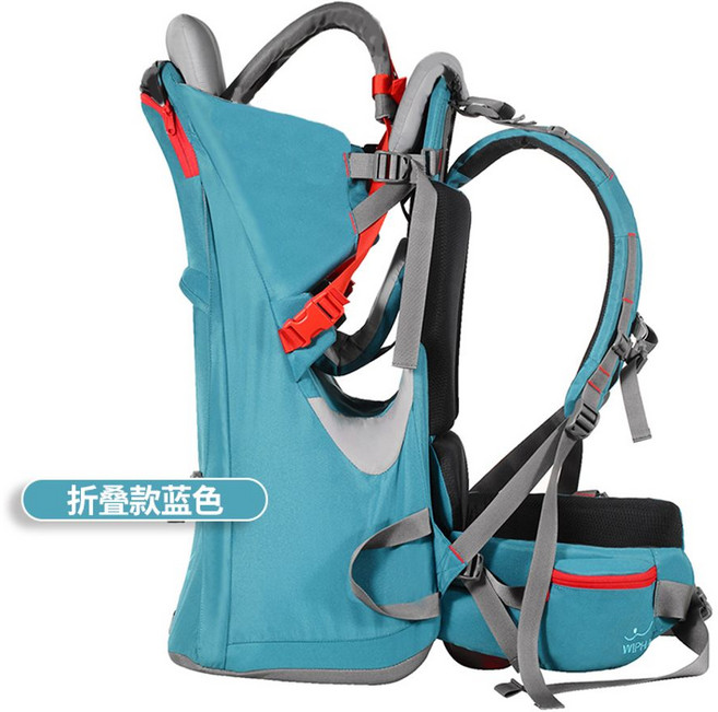 아기등산캐리어 경량 트레킹용 백팩 가방 트래킹 하이킹 유아 배낭 아이, 블루 접이식