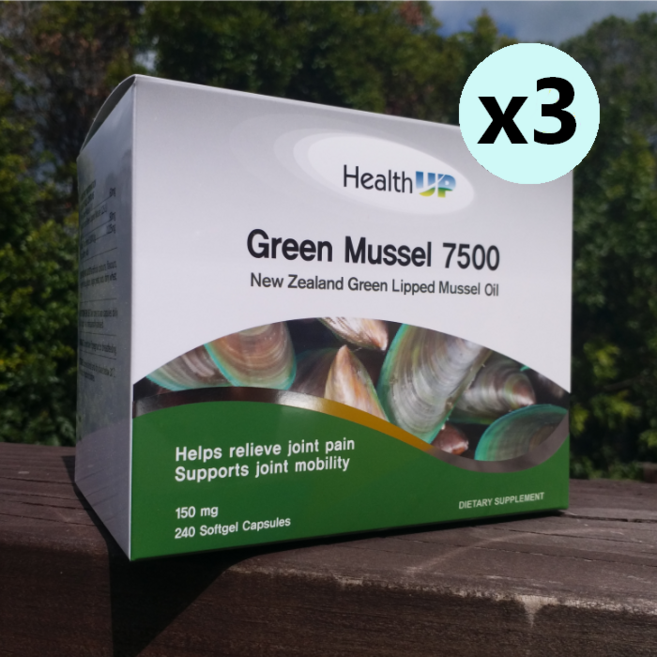 헬스업 뉴질랜드 초록입홍합 오일 7500 240 캡슐 3개, 240정